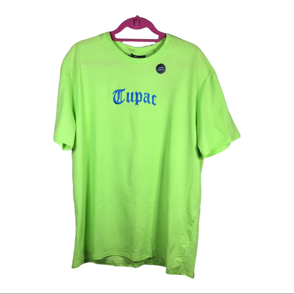 NWT Tupac Graphic Boyfriend Tee Size: M/L Neon Green